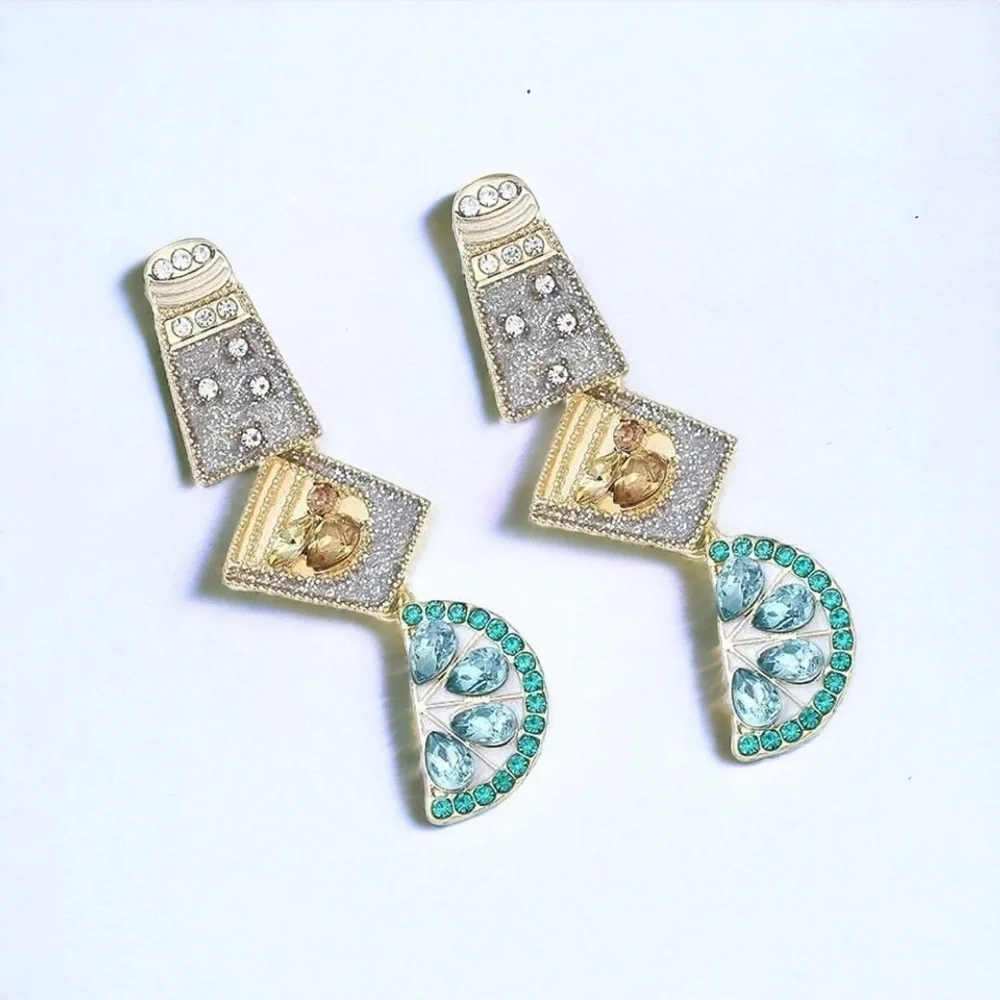 ✨Rhinestone Tequila Time Drop Earrings: Sip, Celebrate, Shine! NWT Tequila Shots